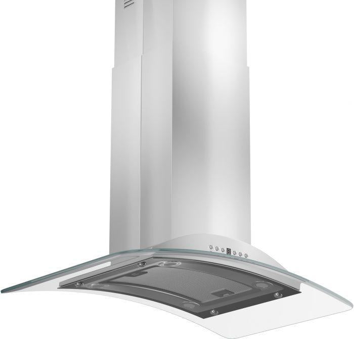 ZLINE 36" convertible Vent Island Mount Range Hood in Stainless Steel & Glass, GL9i-36