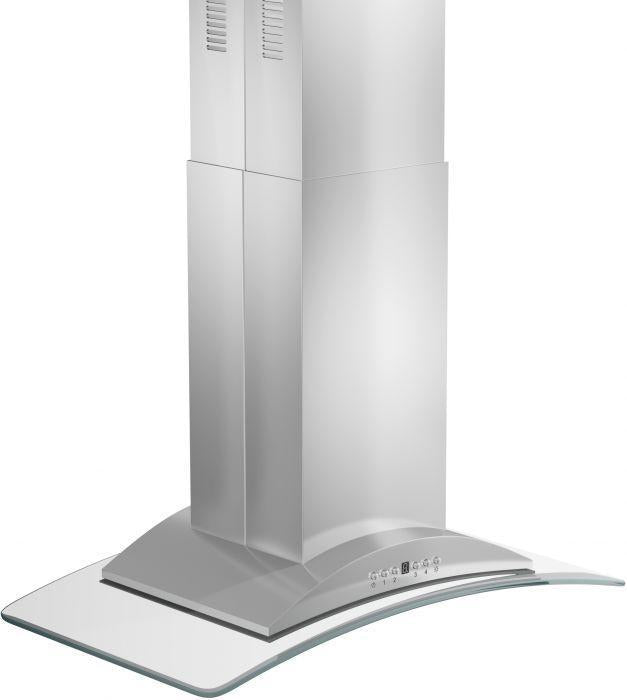 ZLINE 36" convertible Vent Island Mount Range Hood in Stainless Steel & Glass, GL9i-36