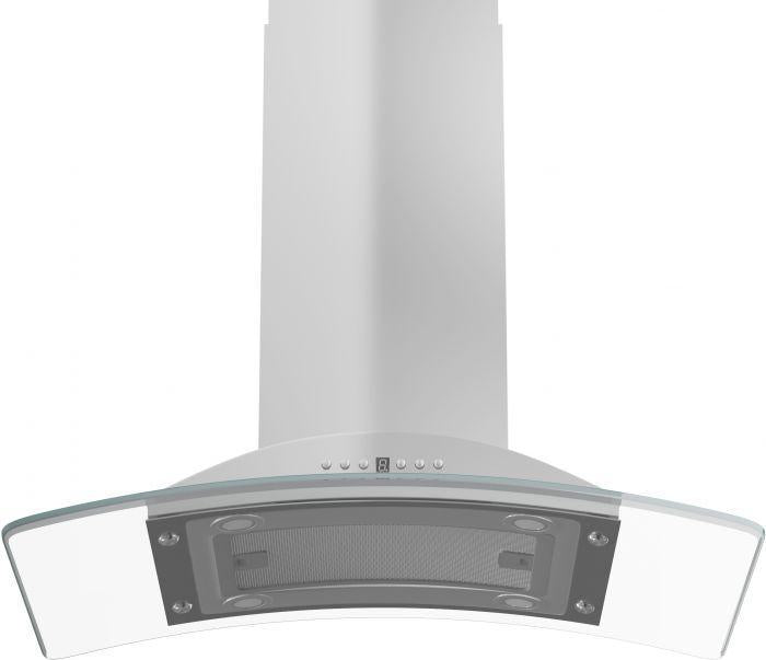 ZLINE 36" convertible Vent Island Mount Range Hood in Stainless Steel & Glass, GL9i-36