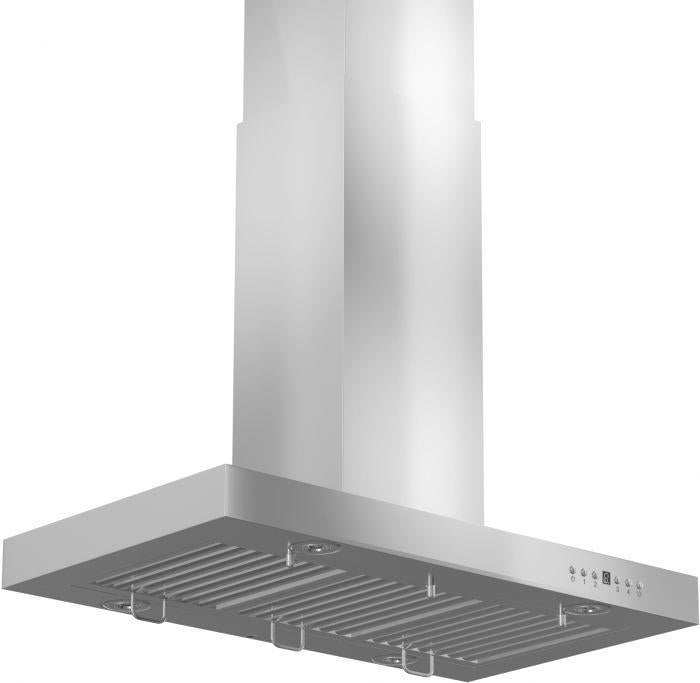 ZLINE 36" Convertible Vent Island Mount Range Hood in Stainless Steel, KE2i-36