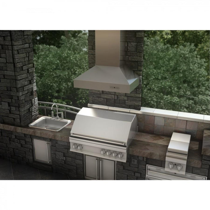 ZLINE 36" Ducted Wall Mount Range Hood in Outdoor Approved Stainless Steel, 697-304-36