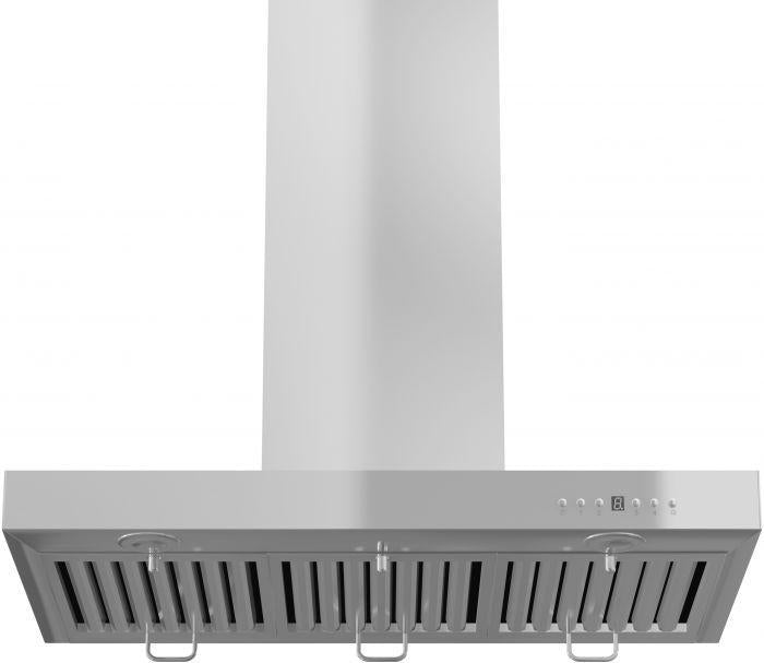 ZLINE 36" Convertible Vent Wall Mount Range Hood in Stainless Steel with Crown Molding, KECRN-36