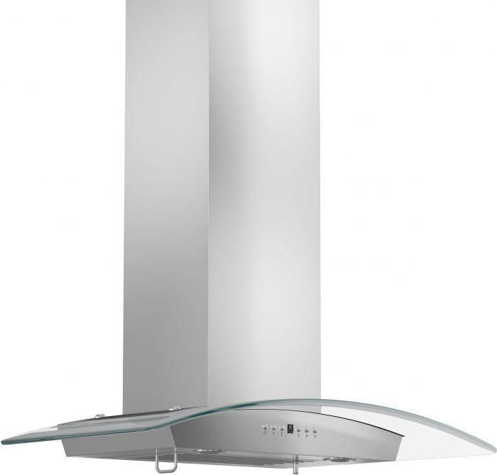 ZLINE 30" Wall Mount Range Hood in Stainless Steel & Glass with Crown Molding, KZCRN-30