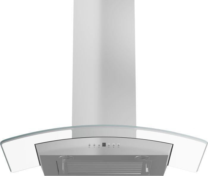 ZLINE 30" Wall Mount Range Hood in Stainless Steel & Glass with Crown Molding, KZCRN-30