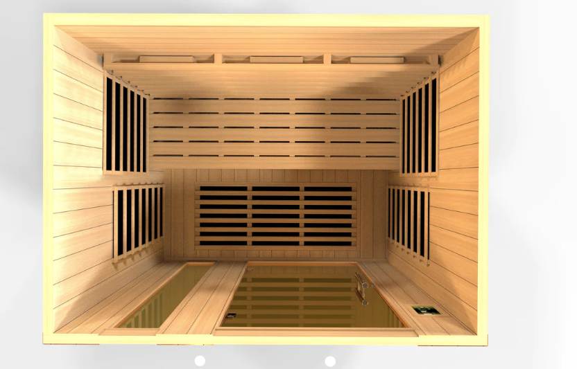 Dynamic Lugano 3 Person Full Spectrum Near Zero EMF FAR Infrared Sauna -Canadian Hemlock