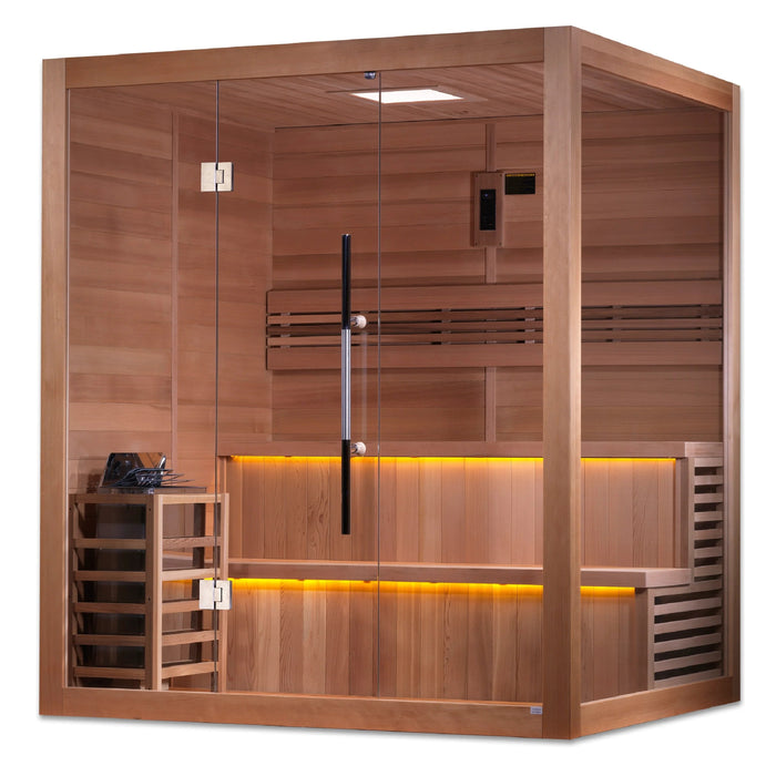 Golden Designs "Kuusamo Edition" 6 Person Traditional Steam Sauna - Canadian Red Cedar