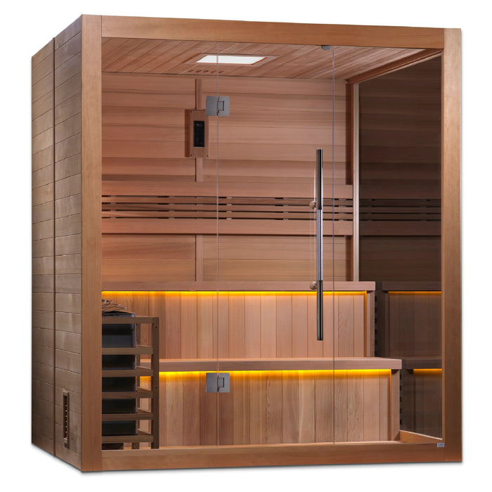 Golden Designs "Kuusamo Edition" 6 Person Traditional Steam Sauna - Canadian Red Cedar