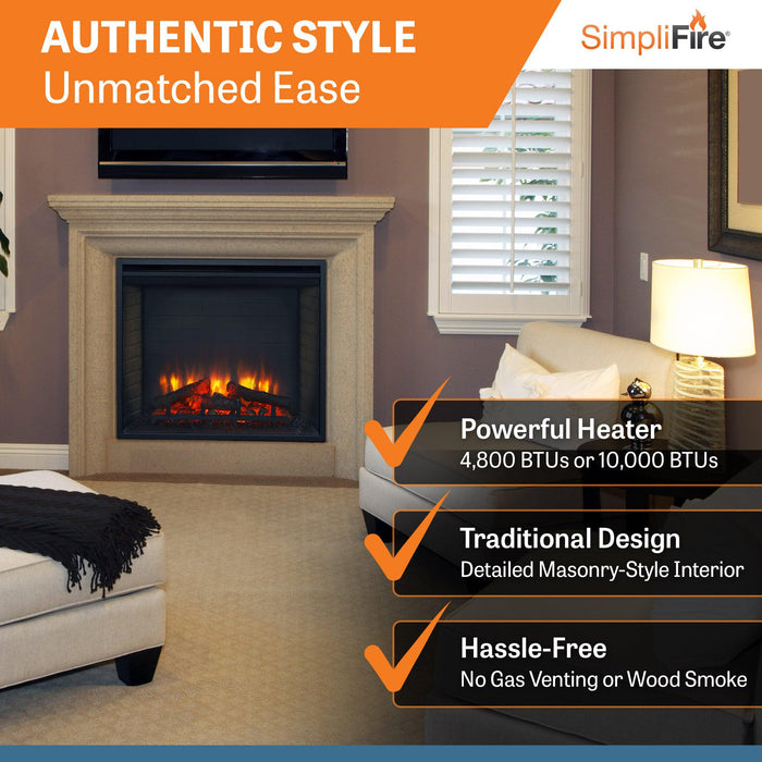 SimpliFire 30" Traditional Built-In Electric Fireplace