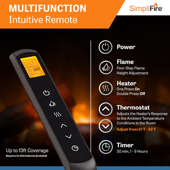 SimpliFire 30" Traditional Built-In Electric Fireplace