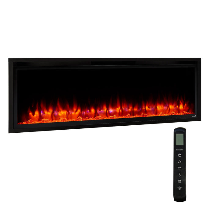 SimpliFire Allusion Platinum 50" Recessed Linear Electric Fireplace