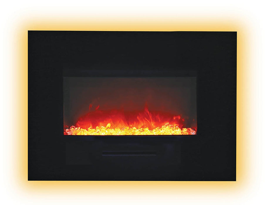 Amantii Wall Mount or Flush Mount 26" Electric Fireplace with Glass Surround