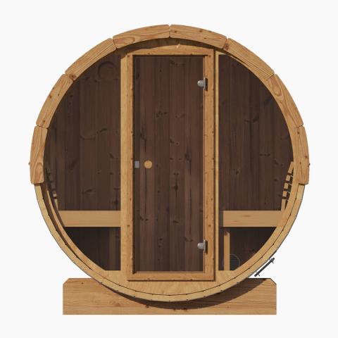 SaunaLife Model E7G Traditional 4 Person Sauna Barrel - Glass Front, SL-MODELE7G